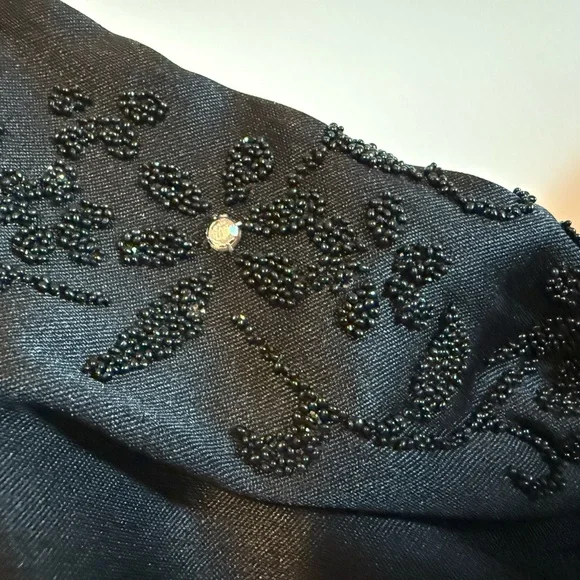 Elegant Black Beaded Prom Dress - Picture 5 of 9
